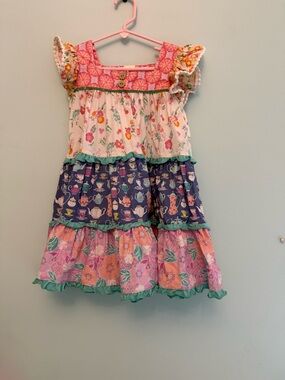 Wildflowers Pink Multi Floral & Tea-Print Tiered Dress